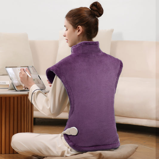 MARNUR Large Heating Pad for Back and Shoulder, 24"x33" with 4 Heat Settings 2H Auto-off - Purple