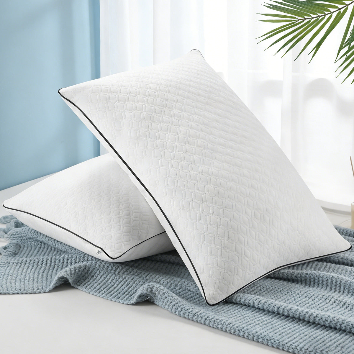 MARNUR Bed Pillows Hotel Collection Luxury Down Alternative Pillow for Beds 2 Pack, Medium Support for Side & Back Sleepers with Premium Pillowcases, 28"x18"