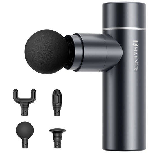 MARNUR Mini Massage Gun , Portable Handheld Deep Tissue Massager, Light & Palm-Size &Quiet, Gray
