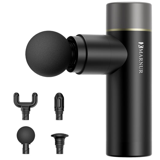 MARNUR Mini Massage Gun , Portable Handheld Deep Tissue Massager, Light & Palm-Size &Quiet, Black