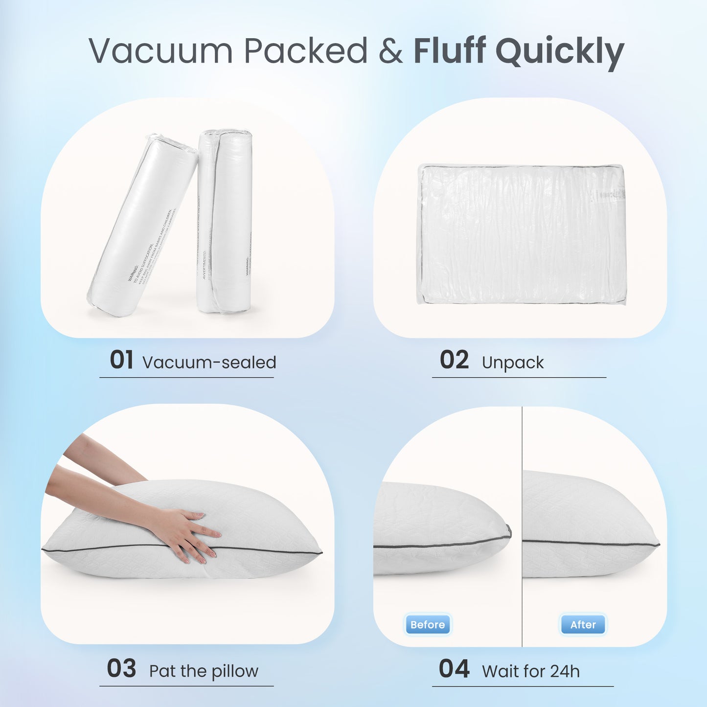 MARNUR Bed Pillows Hotel Collection Luxury Down Alternative Pillow for Beds 2 Pack, Medium Support for Side & Back Sleepers with Premium Pillowcases, 28"x18"