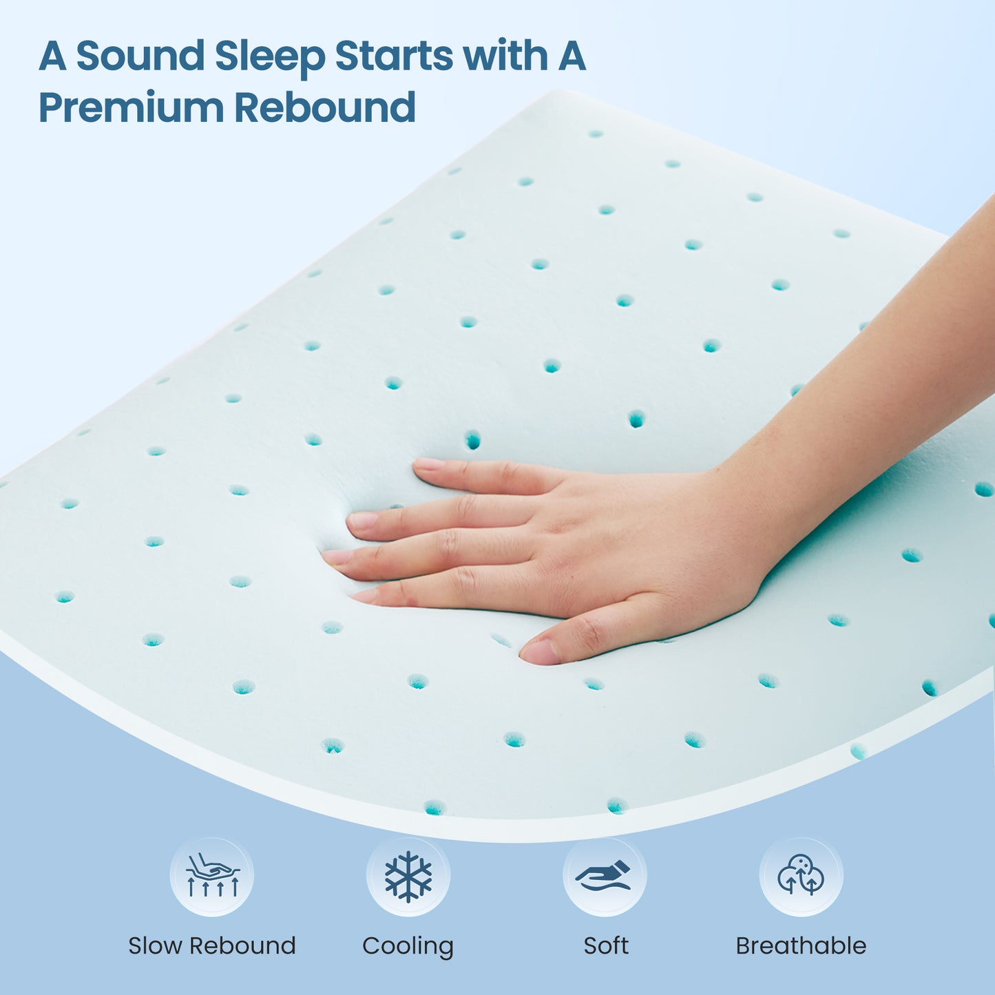 MARNUR Cooling Memory Foam Pillow for Bed, Adjustable High-Support Layer, Dual-Sided Pillowcase, Geometric shapes, for Side, Back, Stomach, Hot Sleepers 27.5" x 15.7"