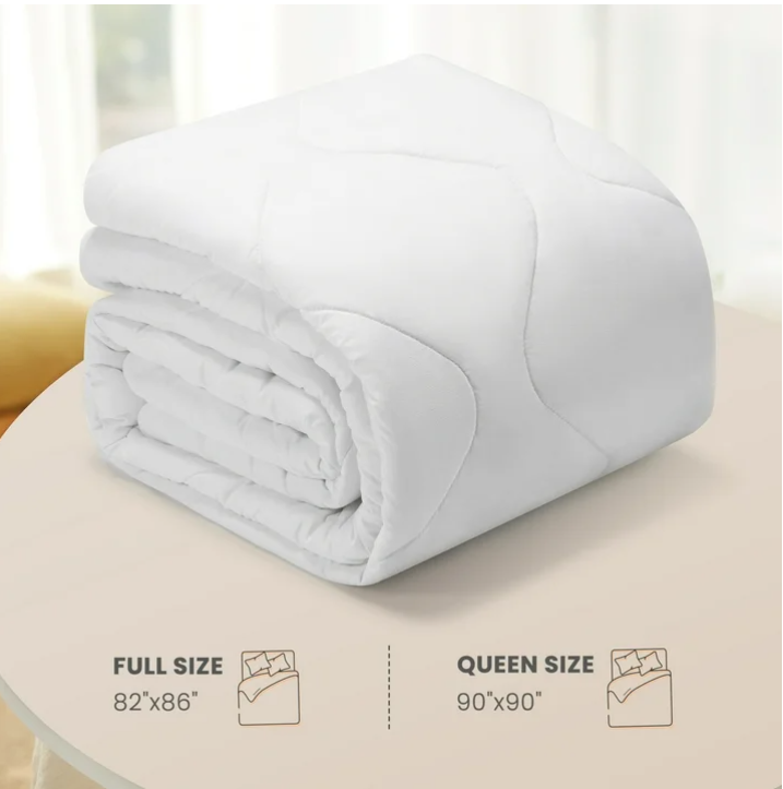 MARNUR All Season Comforter Lightweight, Breathable Down Alternative Duvet Insert Quilting Queen Size - White
