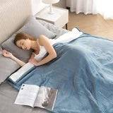 MARNUR Heated Blanket Twin Size 62"x 84" with 10 Hours Timer, 6 Heat Settings - Blue
