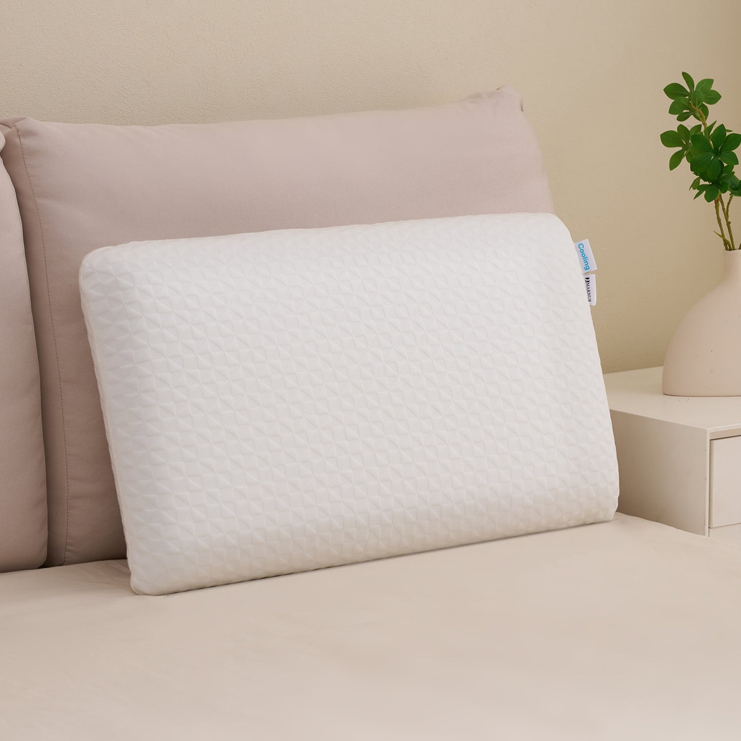 MARNUR Cooling Memory Foam Pillow for Bed, Adjustable High-Support Layer, Dual-Sided Pillowcase, Geometric shapes, for Side, Back, Stomach, Hot Sleepers 27.5" x 15.7"