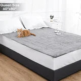 MARNUR Heated Mattress Pad 60 '' x80'' Queen Size with Dual Controllers, 10 Heating Levels, 10H Auto Shut-off, 15" Deep Pocket for Adults