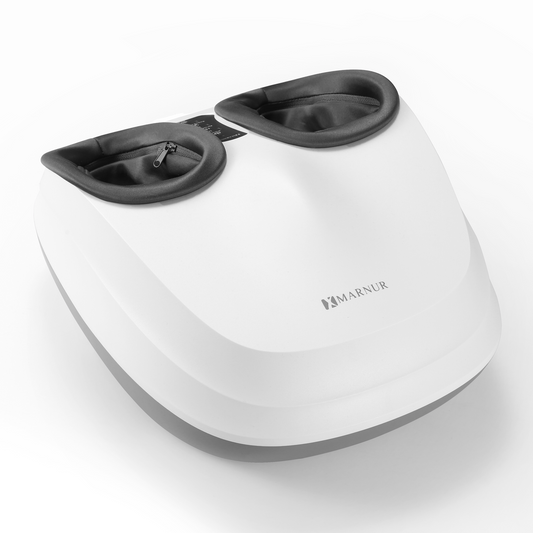 MARNUR Shiatsu Foot Massager with Heat, Air Compression, Deep Kneading Massage up to Size 12, White
