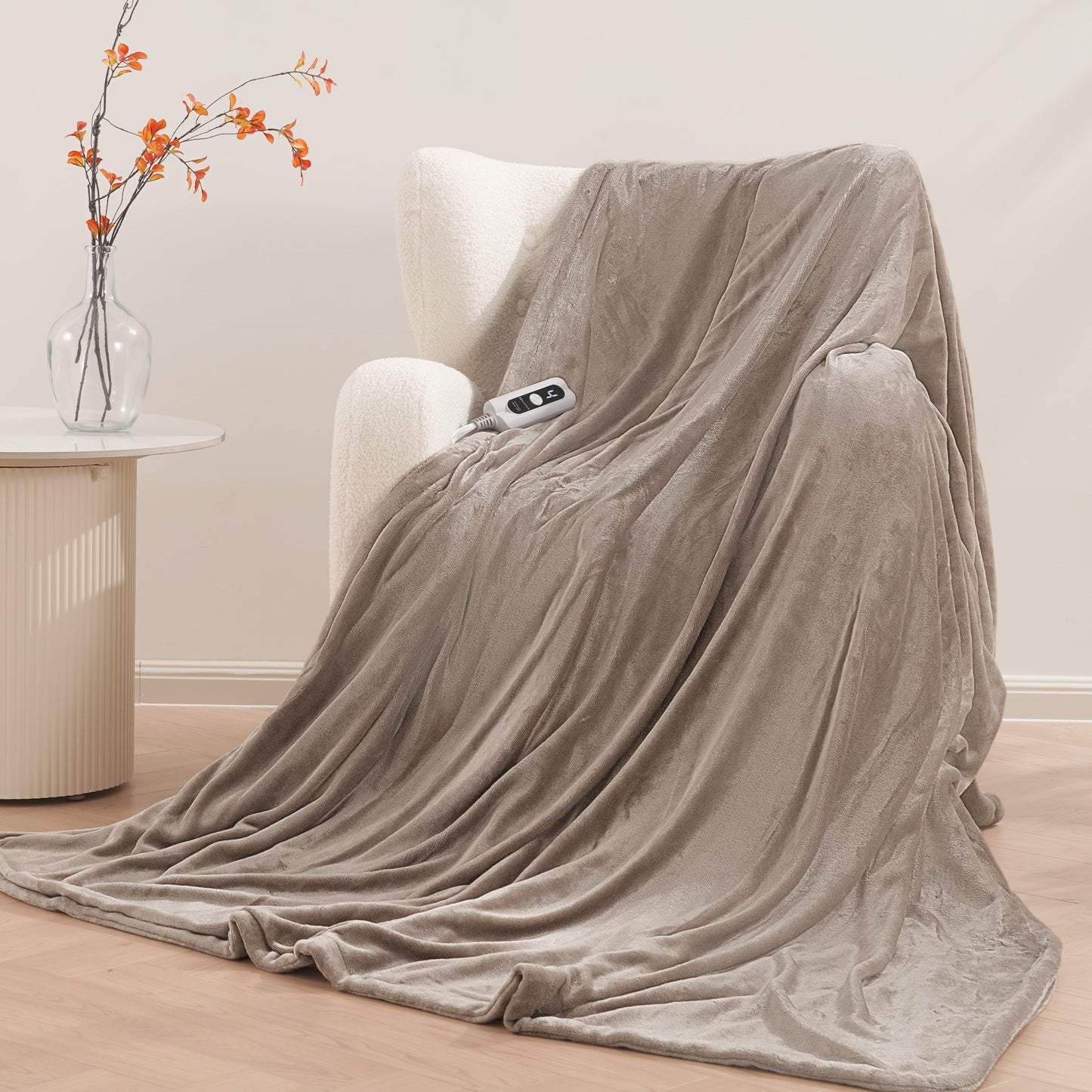 MARNUR Electric Blanket 72" x 84" Full Size Heated Blanket, 6 Heating Levels, 10H Auto-off, Machine Washable - Linen
