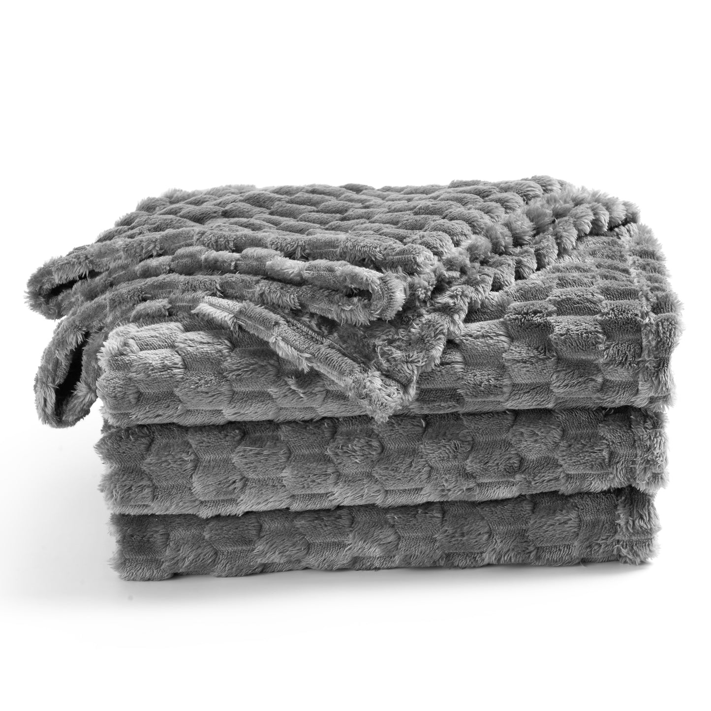 MARNUR Shu Velveteen Blanket 66" x 90", Super Soft and Warm Blankets for Couch, Bed, and Ultra Luxurious Warm and Cozy for All Seasons, Twin Size, Gray