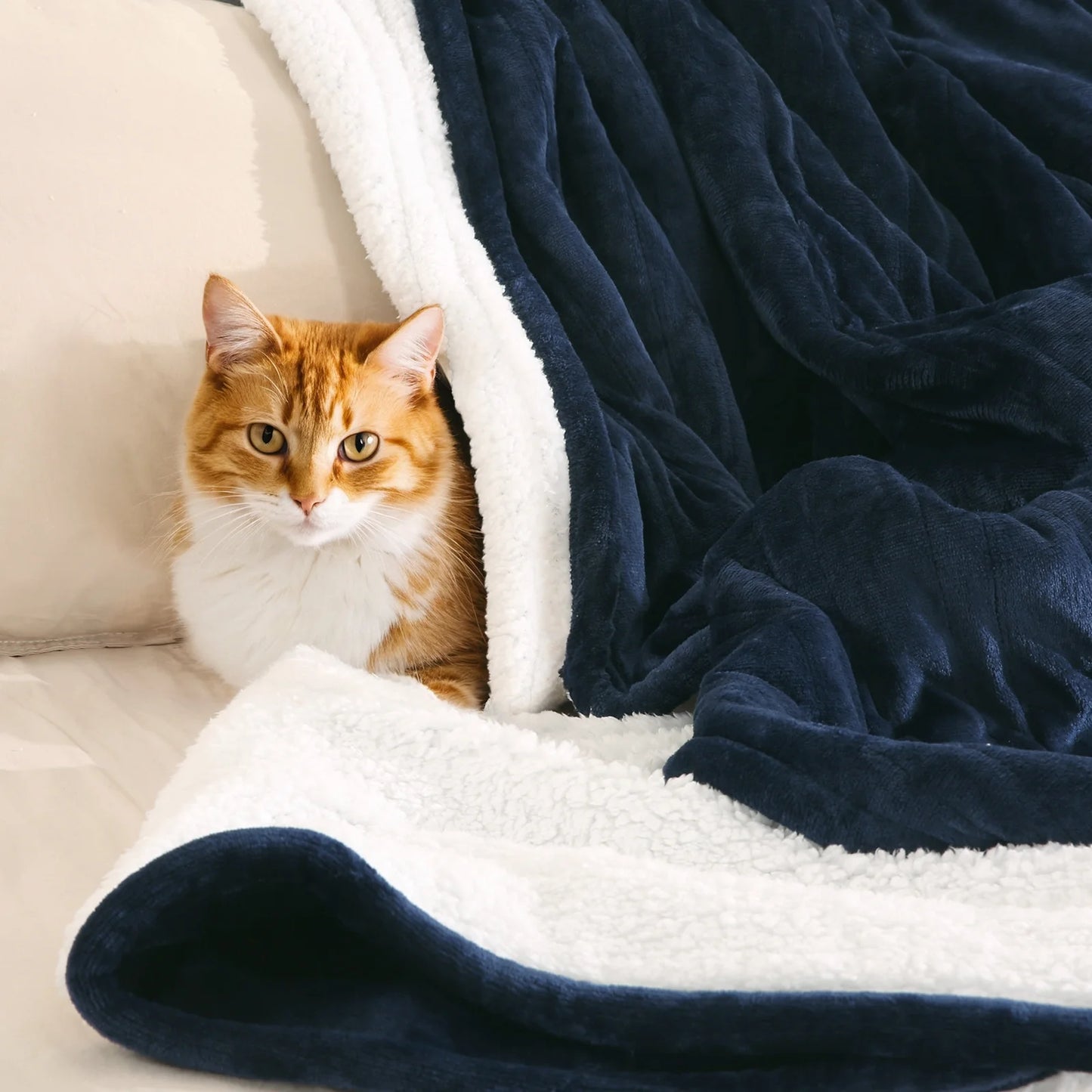 MARNUR Electric Heated Blanket King Size 90''x100'', Fast Heating with Dual Controllers, 10 Heating Levels, 10H Timers, Preheat Function Machine Washable - Dark Blue