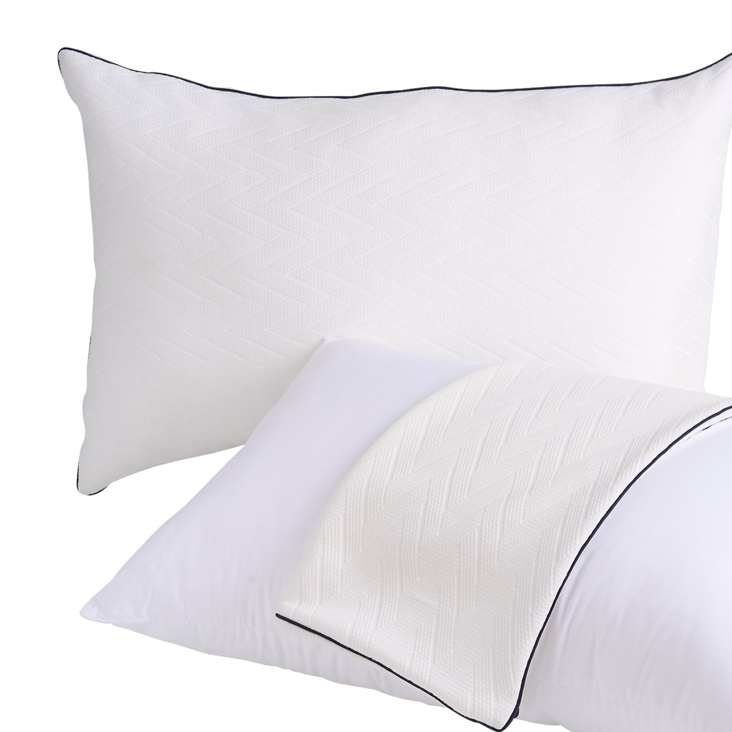 MARNUR Bed Pillows 2-Pack with Soft Fiber-Standard-Wave Pattern