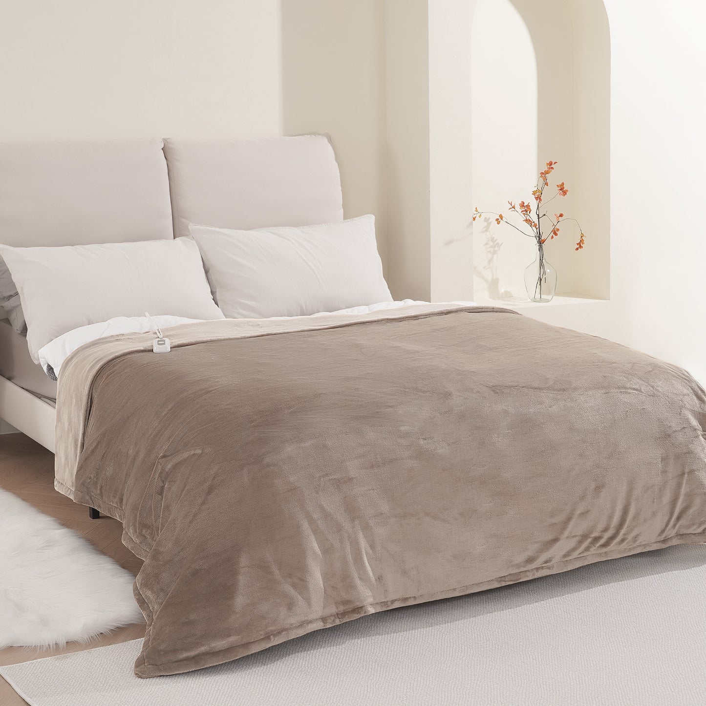 MARNUR Electric Blanket 72" x 84" Full Size Heated Blanket, 6 Heating Levels, 10H Auto-off, Machine Washable - Linen