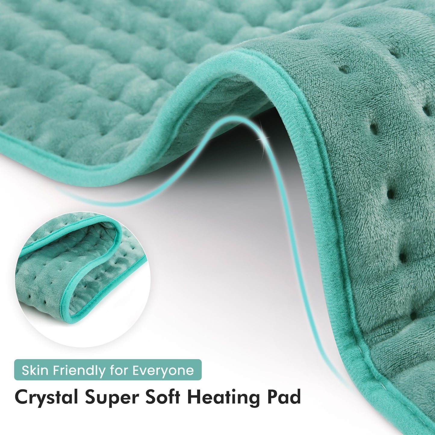 MARNUR Large Heating Pads, 18"x33" Extra Large Super Soft Heating Pad, 2 Hours Timer, 6 Temperature Settings, Fast Heating for Neck Back Shoulder Relief and Cramps