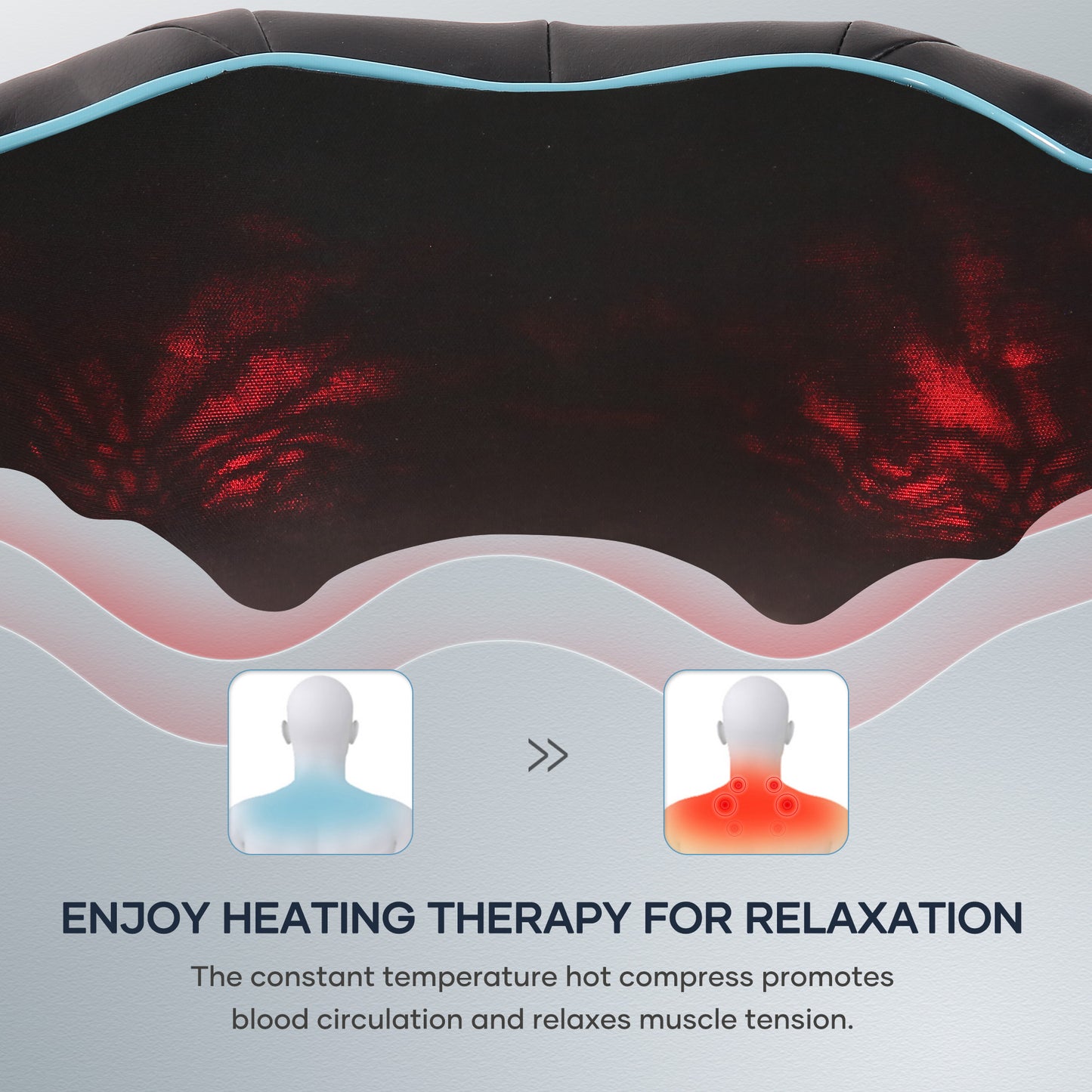 MARNUR Neck and Shoulder Massager with Heat, 3D Deep Tissue Kneading Shiatsu Massager, Blue