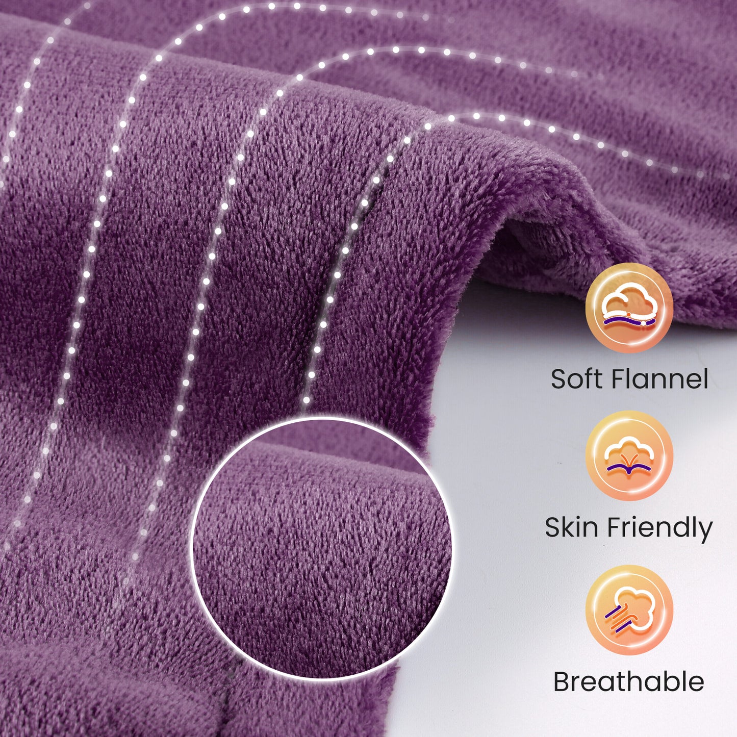 MARNUR Large Heating Pad for Back and Shoulder, 24"x33" with 4 Heat Settings 2H Auto-off - Purple