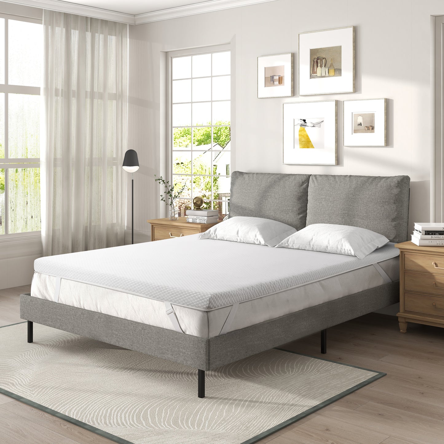 MARNUR 3 Inch Gel Memory Foam Mattress Topper 7-Zone Ventilated Soft Mattress Pad, Bed Topper with Removable Cover, CertiPUR-US Certified, Queen Size