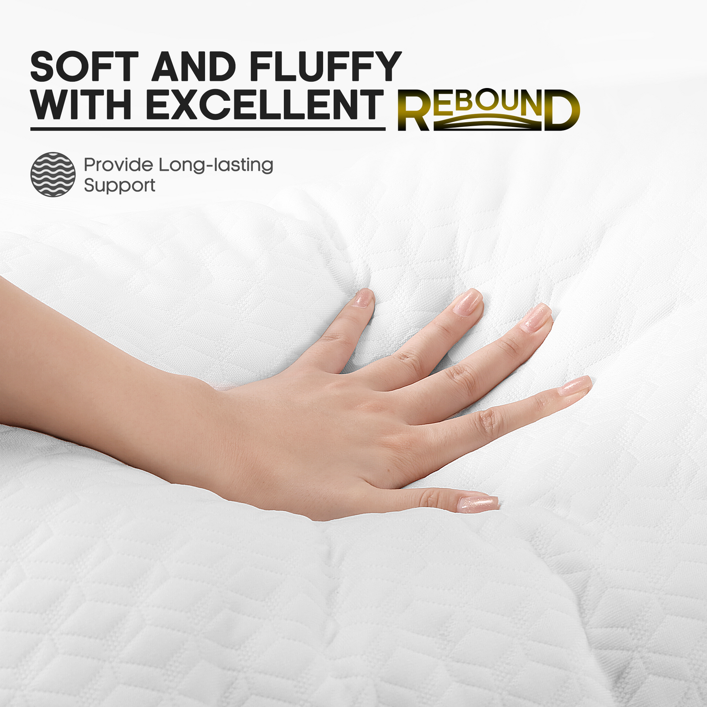 MARNUR Bed Pillows 2-Pack Queen Size Pillow for Side and Back Sleeper for Sleeping Down Alternative with Luxury Soft Supportive Plush Microfiber, 20''x28'' for All Ages