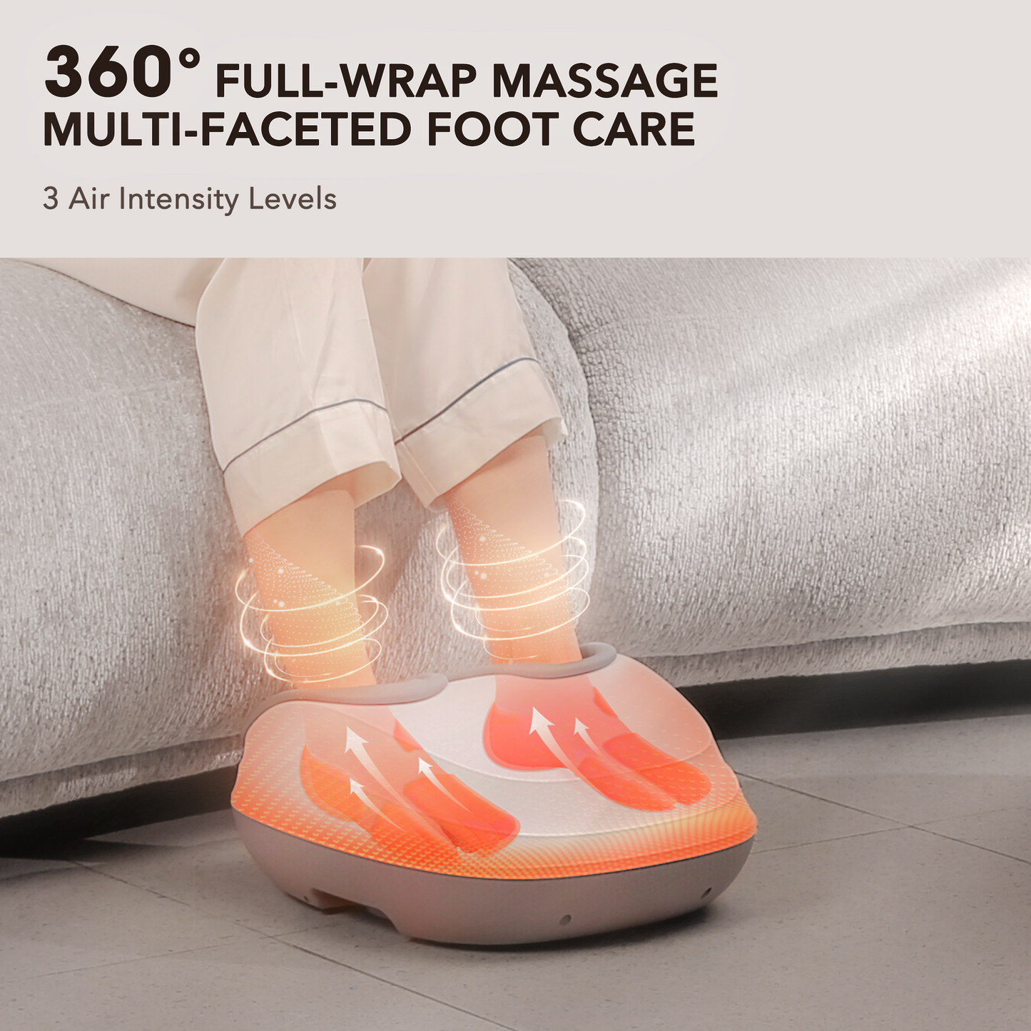 MARNUR Shiatsu Foot Massager with Heat, Air Compression, Deep Kneading Massage up to Size 12, White