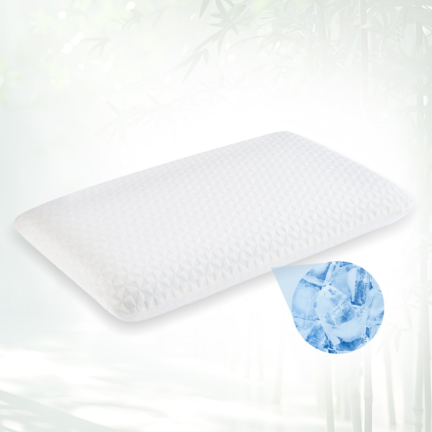 MARNUR Cooling Memory Foam Pillow for Bed, Adjustable High-Support Layer, Dual-Sided Pillowcase, Geometric shapes, for Side, Back, Stomach, Hot Sleepers 27.5" x 15.7"