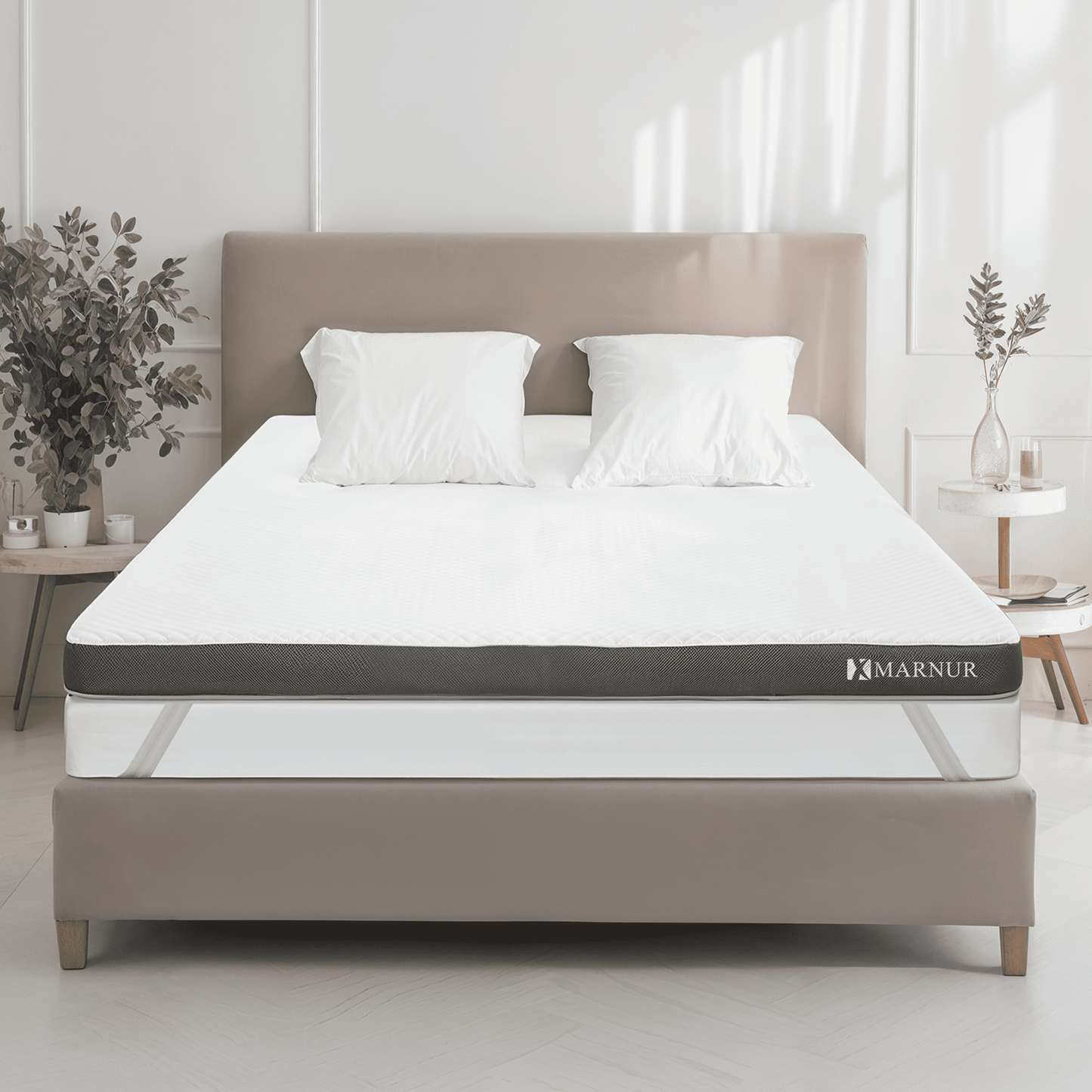 MARNUR 3" Mattress Topper, Gel Memory Foam Mattress Topper with Removable and Washable Cover, No-Slip Design, Twin Size