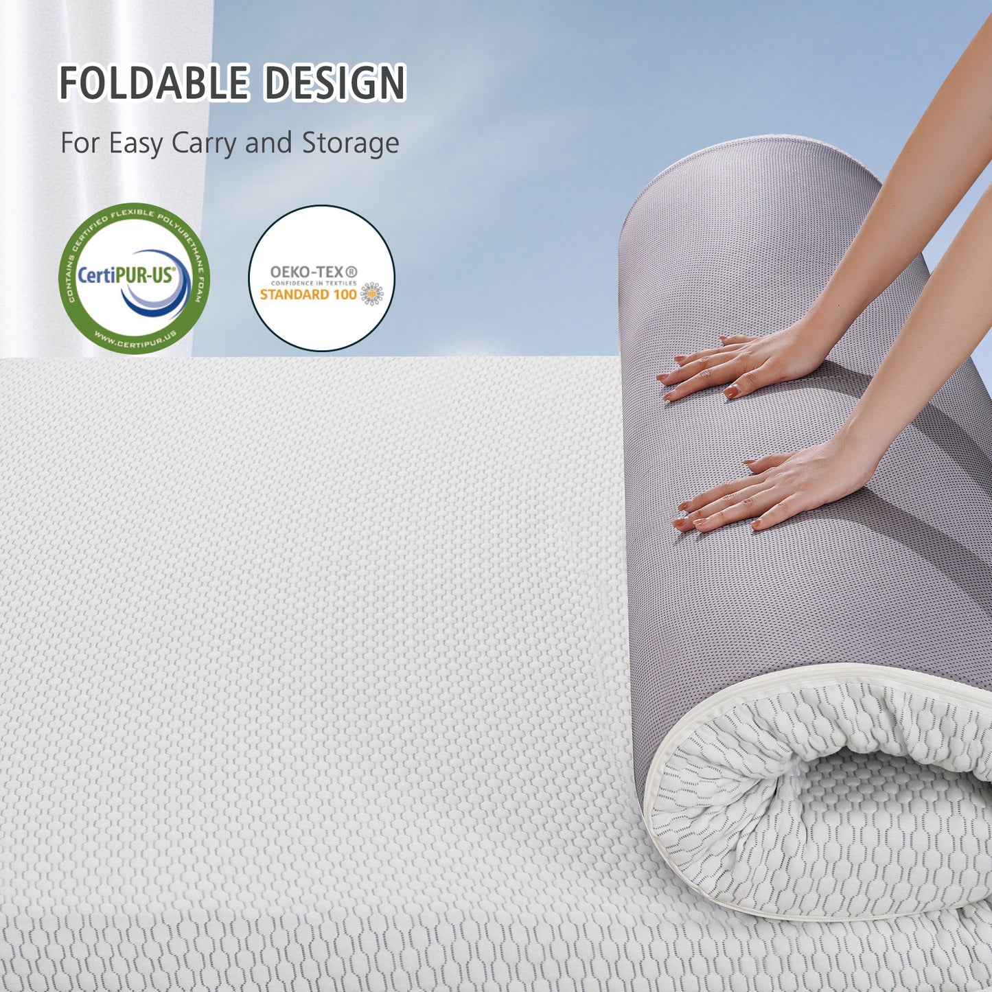 MARNUR 3 Inch Gel Memory Foam Mattress Topper 7-Zone Ventilated Soft Mattress Pad, Bed Topper with Removable Cover, CertiPUR-US Certified, Full Size
