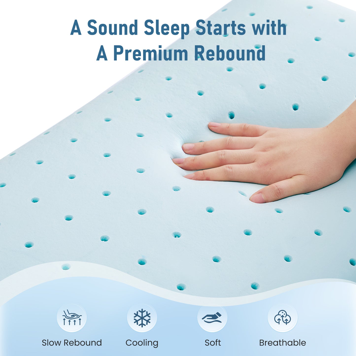 MARNUR Cooling Memory Foam Pillow for Bed, Adjustable High-Support Layer, Dual-Sided Pillowcase, Checkered Pattern, 27.5" x 15.7"-2 Pack