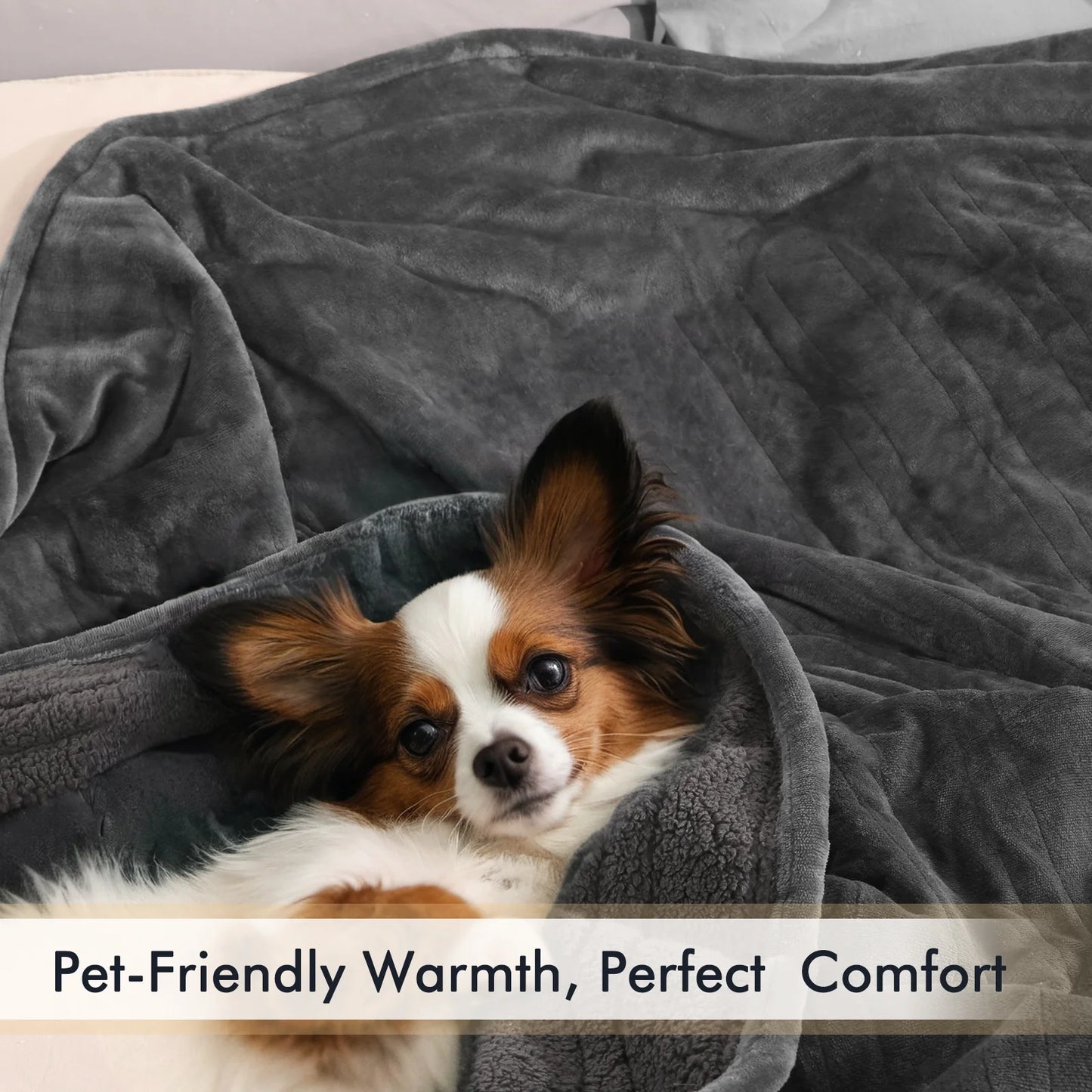 MARNUR Electric Heated Blanket Queen Size 84''x90'', Fast Heating with Dual Controllers, 10 Heating Levels, 10H Timers, Preheat Function - Gray