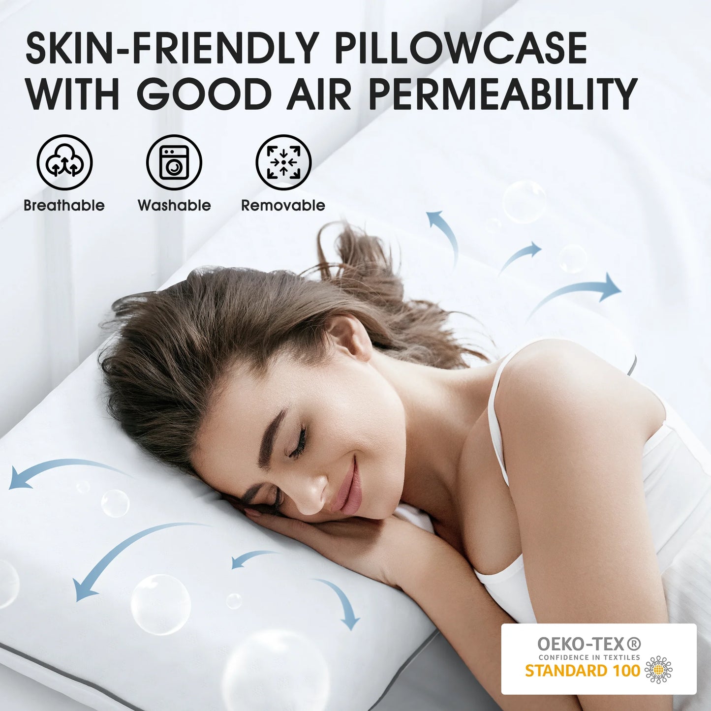 MARNUR Cooling Gel Memory Foam Pillow, Standard Size Neck Support, 25"x16", 2-Pack