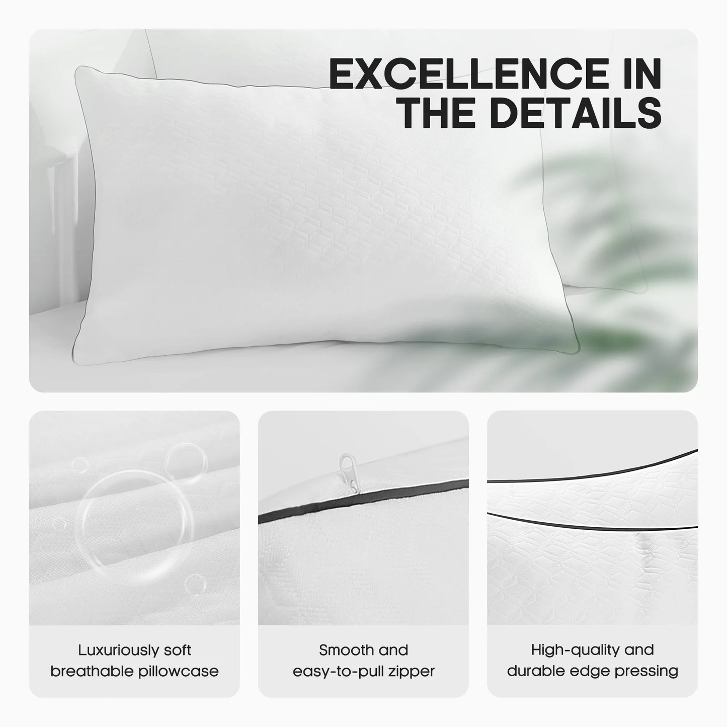 MARNUR Bed Pillows Hotel Collection Luxury Down Alternative Pillow for Beds 2 Pack, Medium Support for Side & Back Sleepers with Premium Pillowcases, 28"x18"