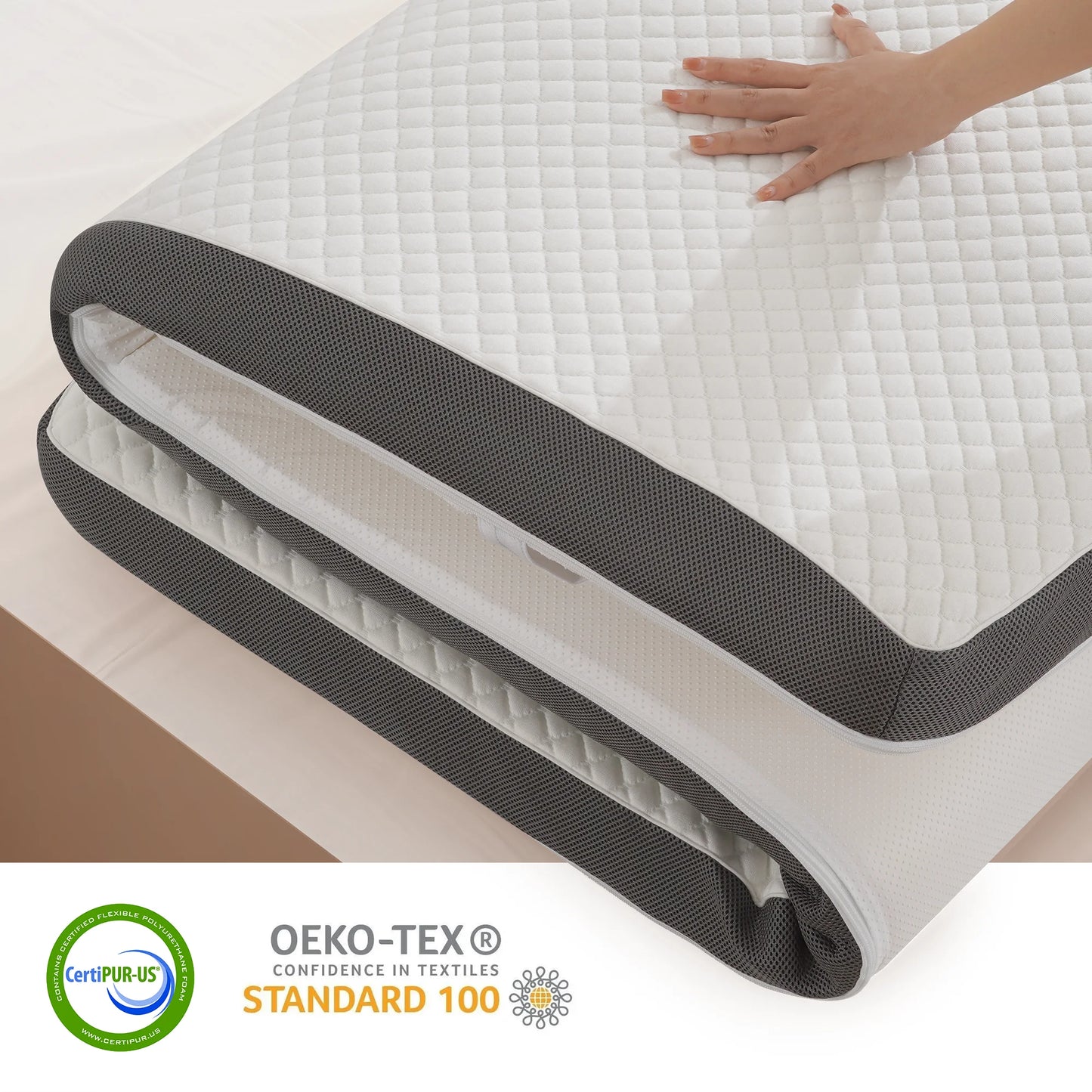 MARNUR 3 inch Gel Memory Foam Mattress Topper for Pressure Relief, CertiPUR-US Certified, King