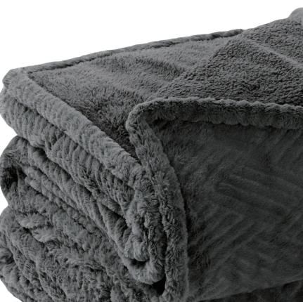 Electric Blanket 72" x 84", Faux Fur, for Couch, Bed, Soft, Warm - Gray