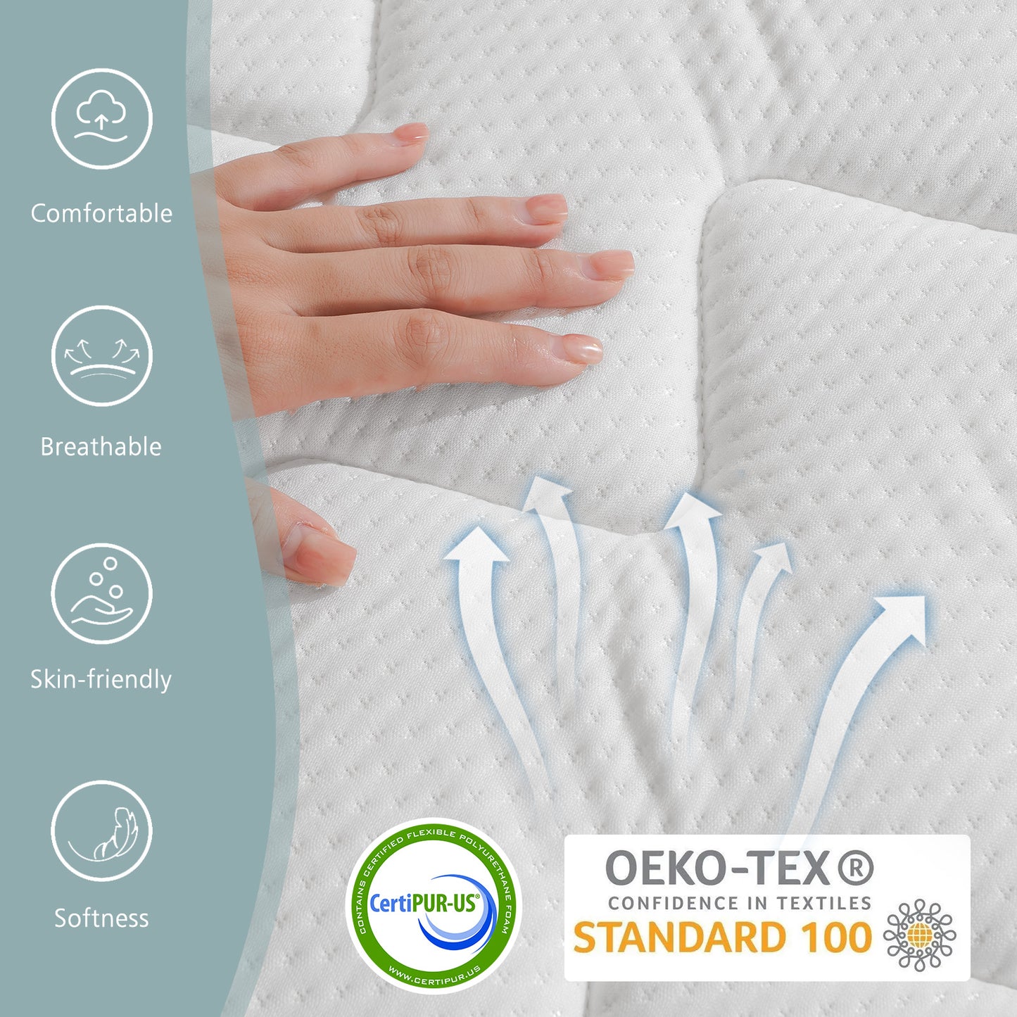 MARNUR 12" King Medium Firm Euro Top Hybrid Mattress