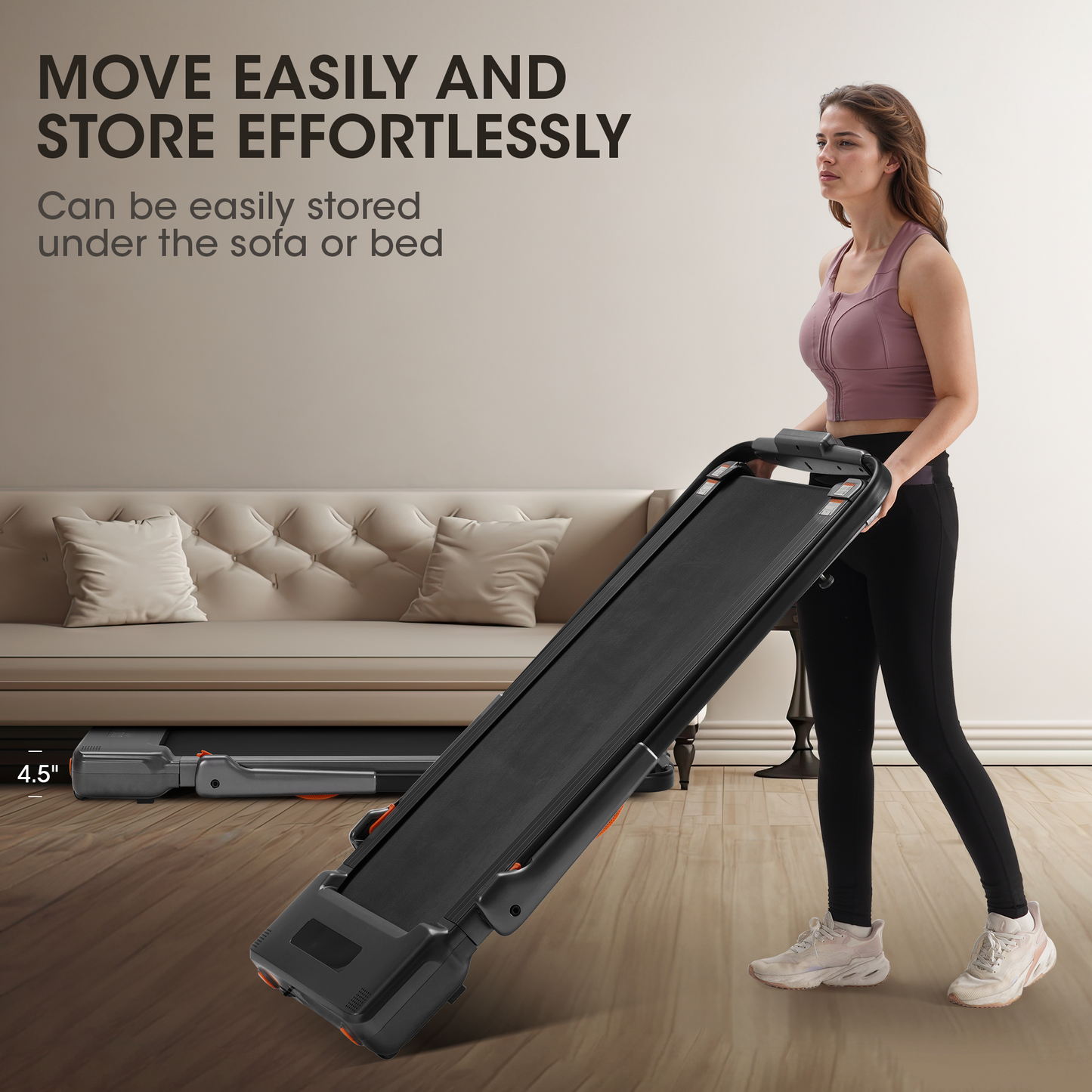 MARNUR 2 in 1 Folding Treadmill 2.5HP Under Desk Treadmill for Fitness with LED Display, Remote Control, Walking Jogging Running Exercise Machine for Home Office, Max Weight 265lbs