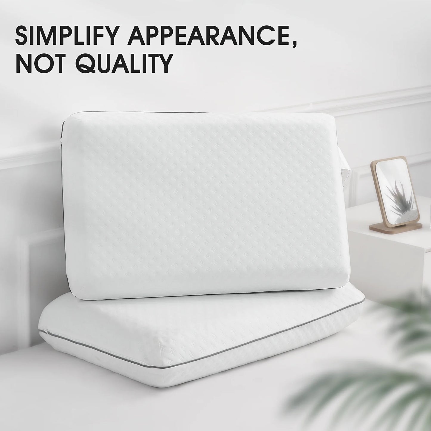 MARNUR Gel Memory Foam Pillow, Standard Size Breathable Cooling Bed Pillow, 2-Pack, for All Age Group