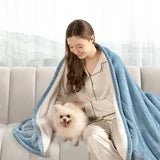 MARNUR Heated Blanket Twin Size 62"x 84" with 10 Hours Timer, 6 Heat Settings - Blue