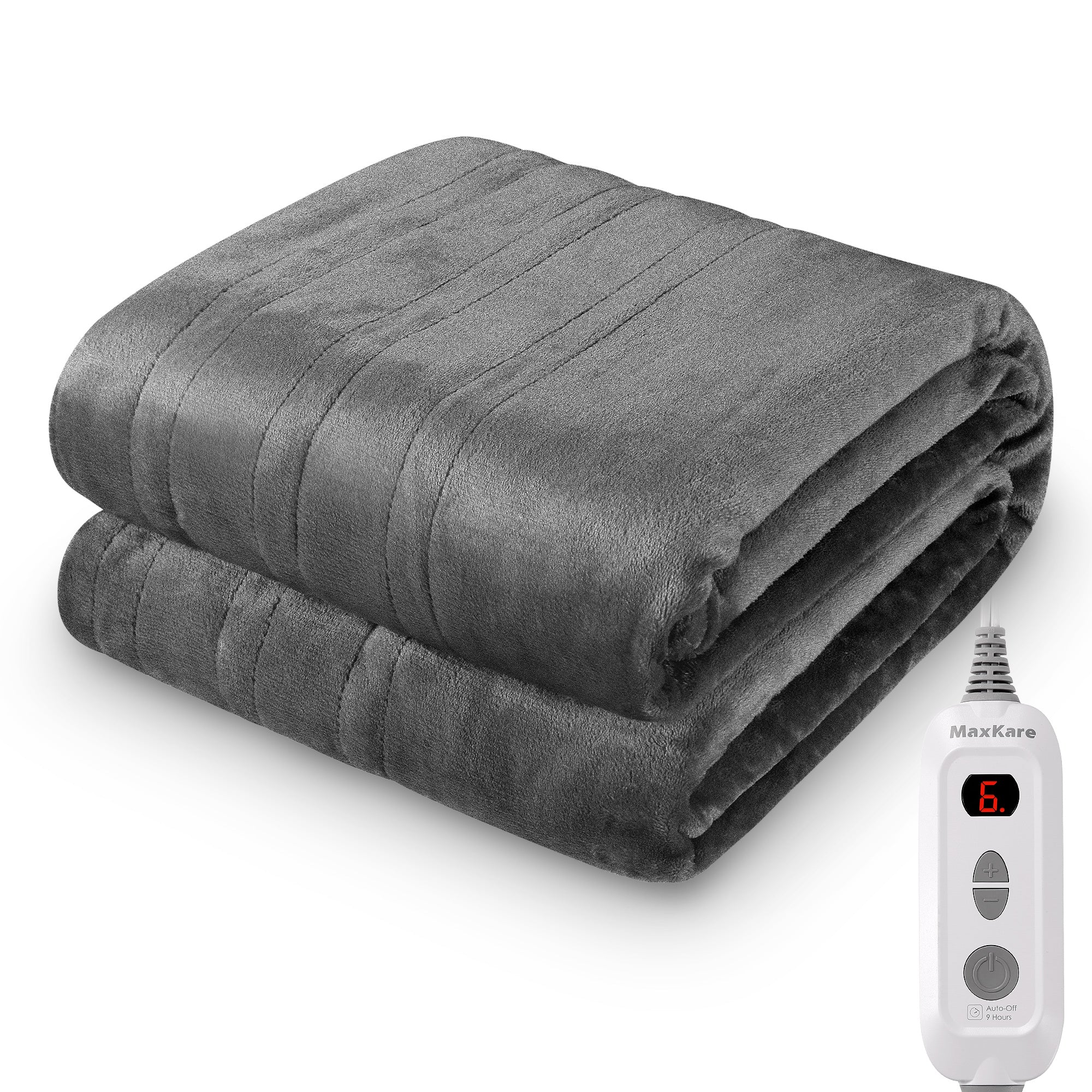 Load image into Gallery viewer, Electric Blanket 72'' x 84'' Full Size Heated Blanket with 6 Heating Levels, 9H Auto-off, Machine Washable - Gray