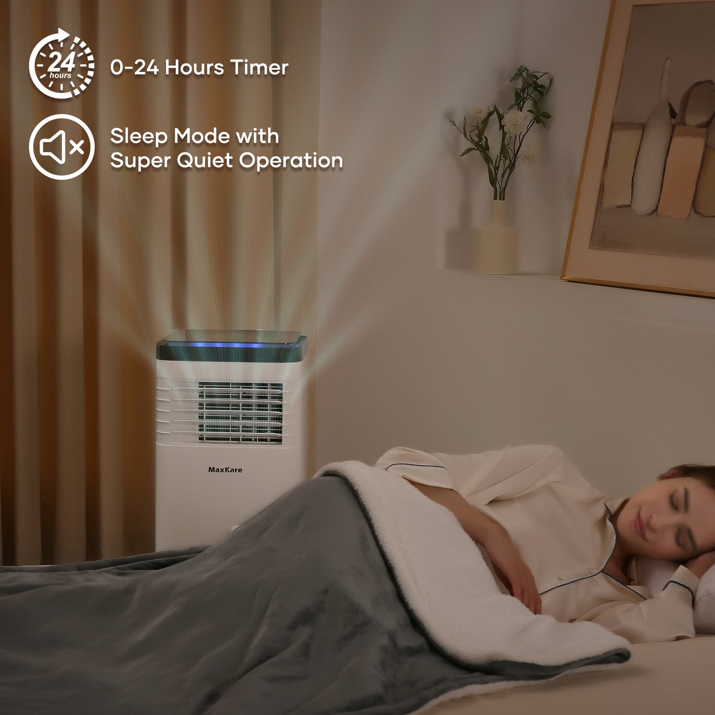8000 BTU Portable Air Conditioner with Remote Covers up to 350 Sq.ft. White
