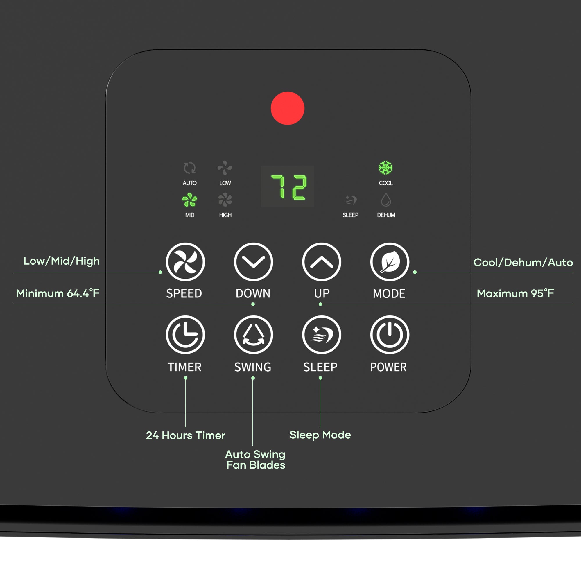 Load image into Gallery viewer, Portable Air Conditioner, 8000 BTU with Cooler, Dehumidifier Cools Rooms up to 200 Sq.ft with Remote Control