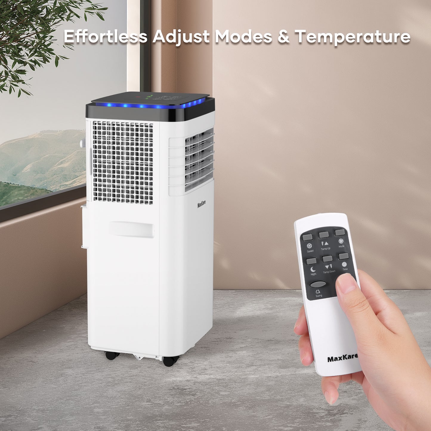 8000 BTU Portable Air Conditioner with Remote Covers up to 350 Sq.ft. White