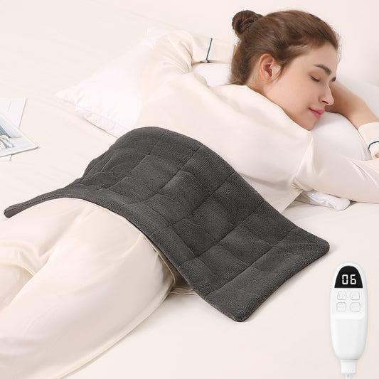 MARNUR Weighted Heating Pad 12"x24" for Full Body Relief, 2.5lb Extra Weight, 6 Heat Levels, 2H Auto-off, Gray