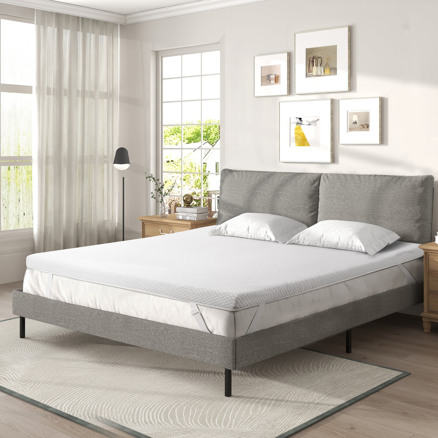 MARNUR 3 Inch Gel Memory Foam Mattress Topper 7-Zone Ventilated Soft Mattress Pad, Bed Topper with Removable Cover, CertiPUR-US Certified, King Size