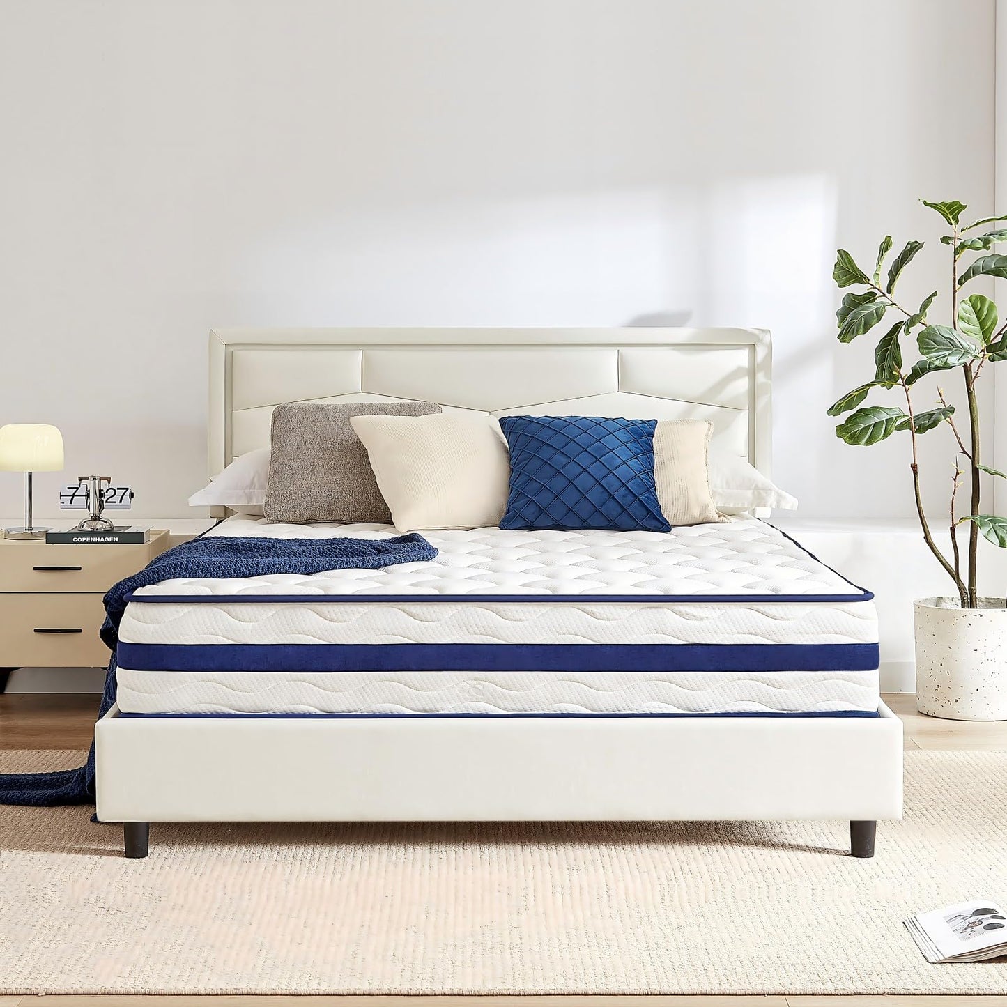 MARNUR Twin Mattress,10" Gel Memory Foam Hybrid Mattress in a Box with Motion Isolation, Pressure Relief, Medium Firm