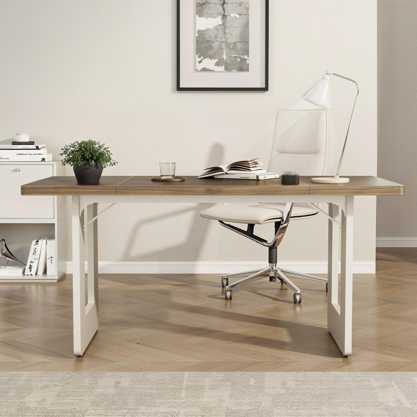 MARNUR 63" Modern Dinner Table for 6 People for Kitchen, Dining Room, Living Room