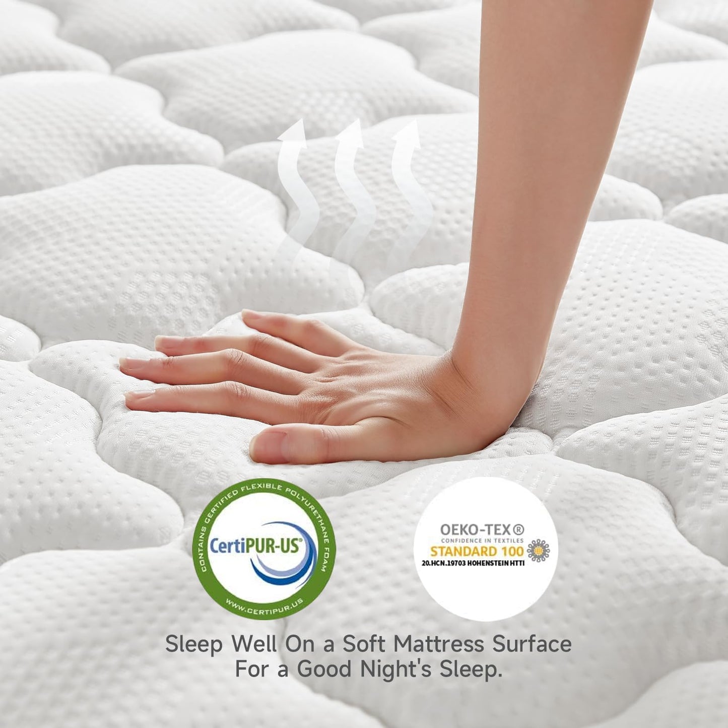 MARNUR Twin Mattress,10" Gel Memory Foam Hybrid Mattress in a Box with Motion Isolation, Pressure Relief, Medium Firm
