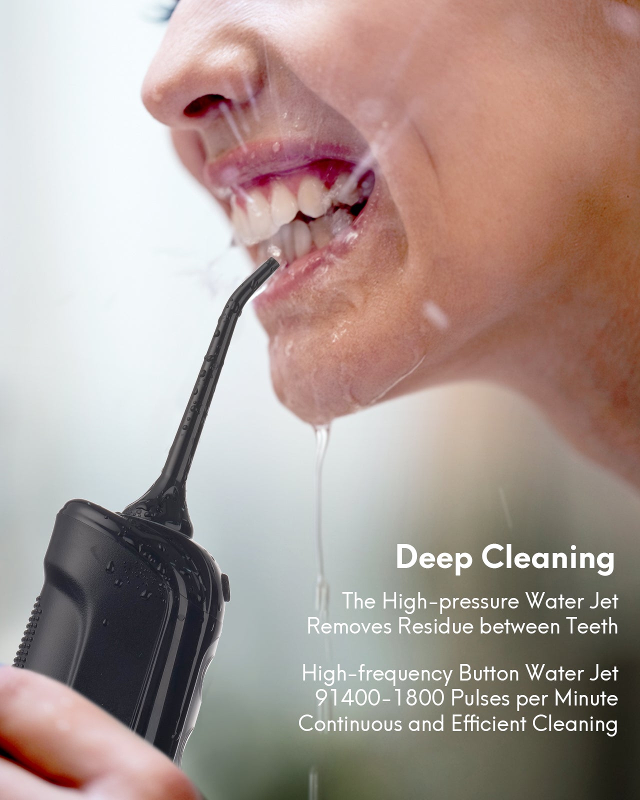 Load image into Gallery viewer, Water Flosser Cordless Portable Oral Irrigator with 4 Cleaning Modes, Removable Water Tank of 300 ML, 360-Degree Rotation, 7 Multifunctional Heads, USB Rechargeable, Black