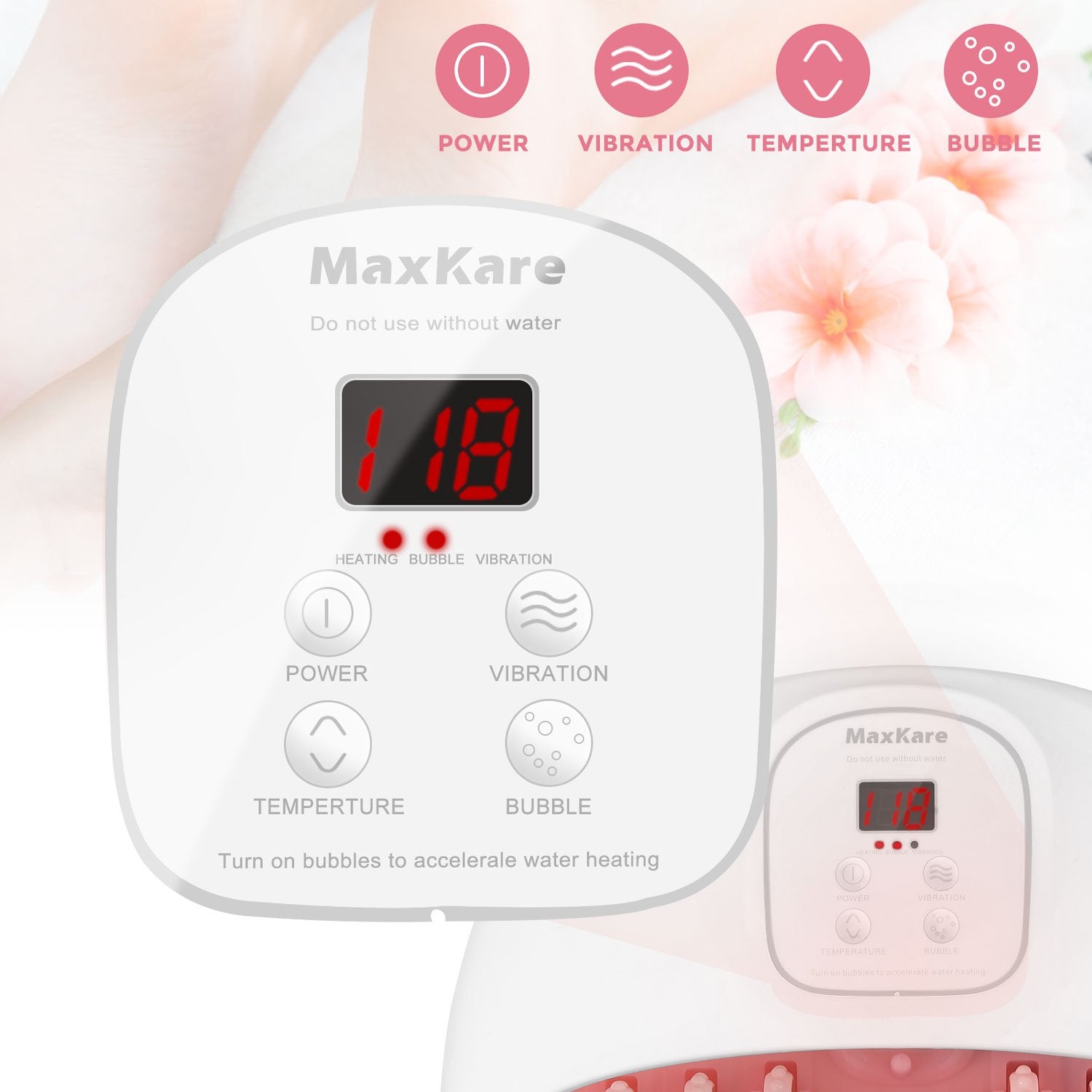 Load image into Gallery viewer, Foot Spa Bath Massager with Heat Bubbles Vibration and 14 Massage Rollers, Rapid Heating Technology for Home Office Use