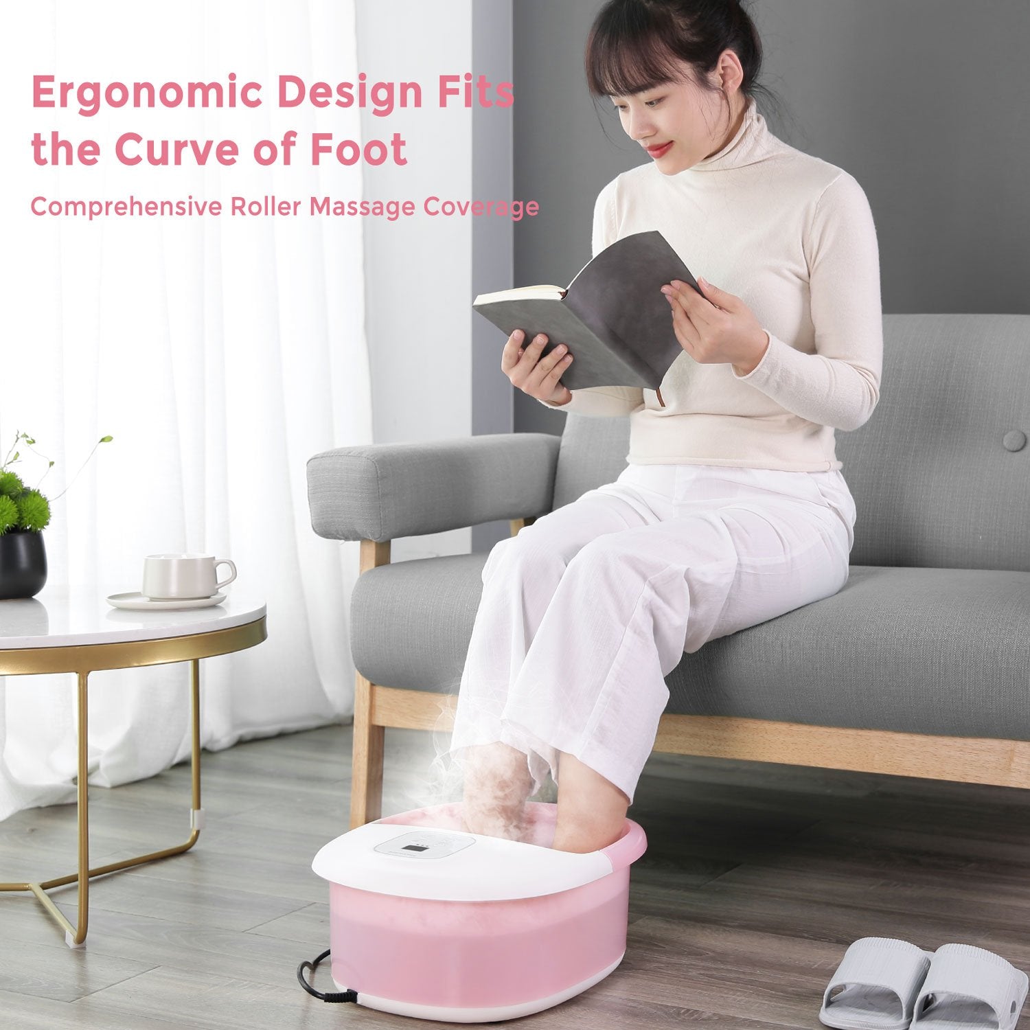 Load image into Gallery viewer, Foot Spa Bath Massager with Heat Bubbles Vibration and 14 Massage Rollers, Rapid Heating Technology for Home Office Use