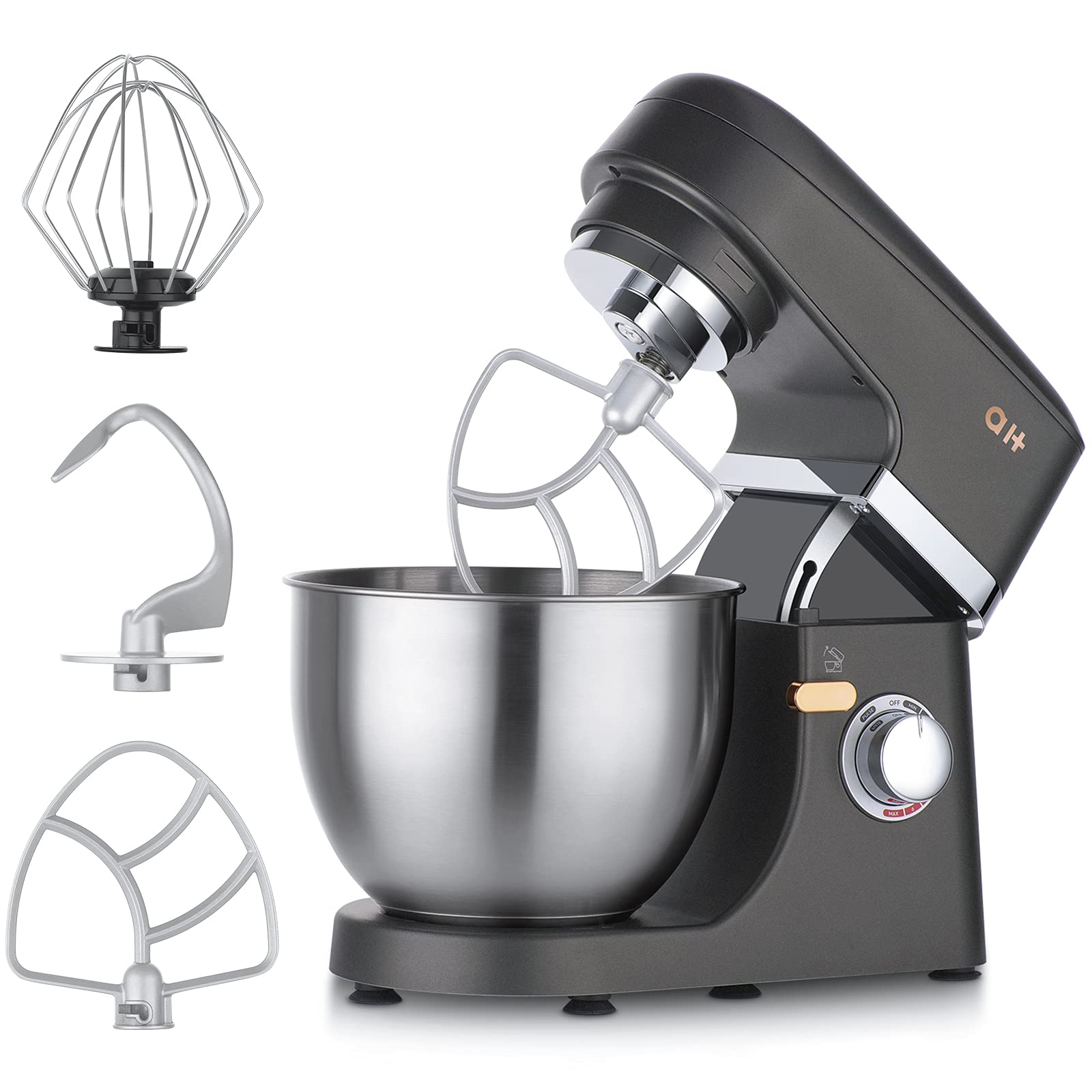 Stand Mixer 8+1-Speed Tilt-Head, 600W Kitchen Electric Mixer with