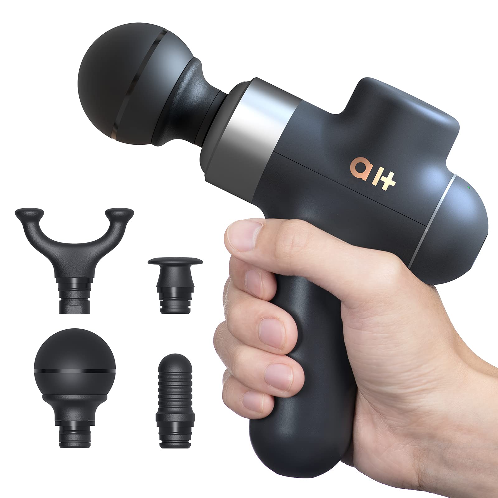 Load image into Gallery viewer, Mini Massage Gun, Portable Massager, Deep Tissue Percussion for Muscle Recovery and Pain Relief, 4 Attachment 4 Therapeutic Speed, Athletes Men & Women, with Waterproof Travel Bag