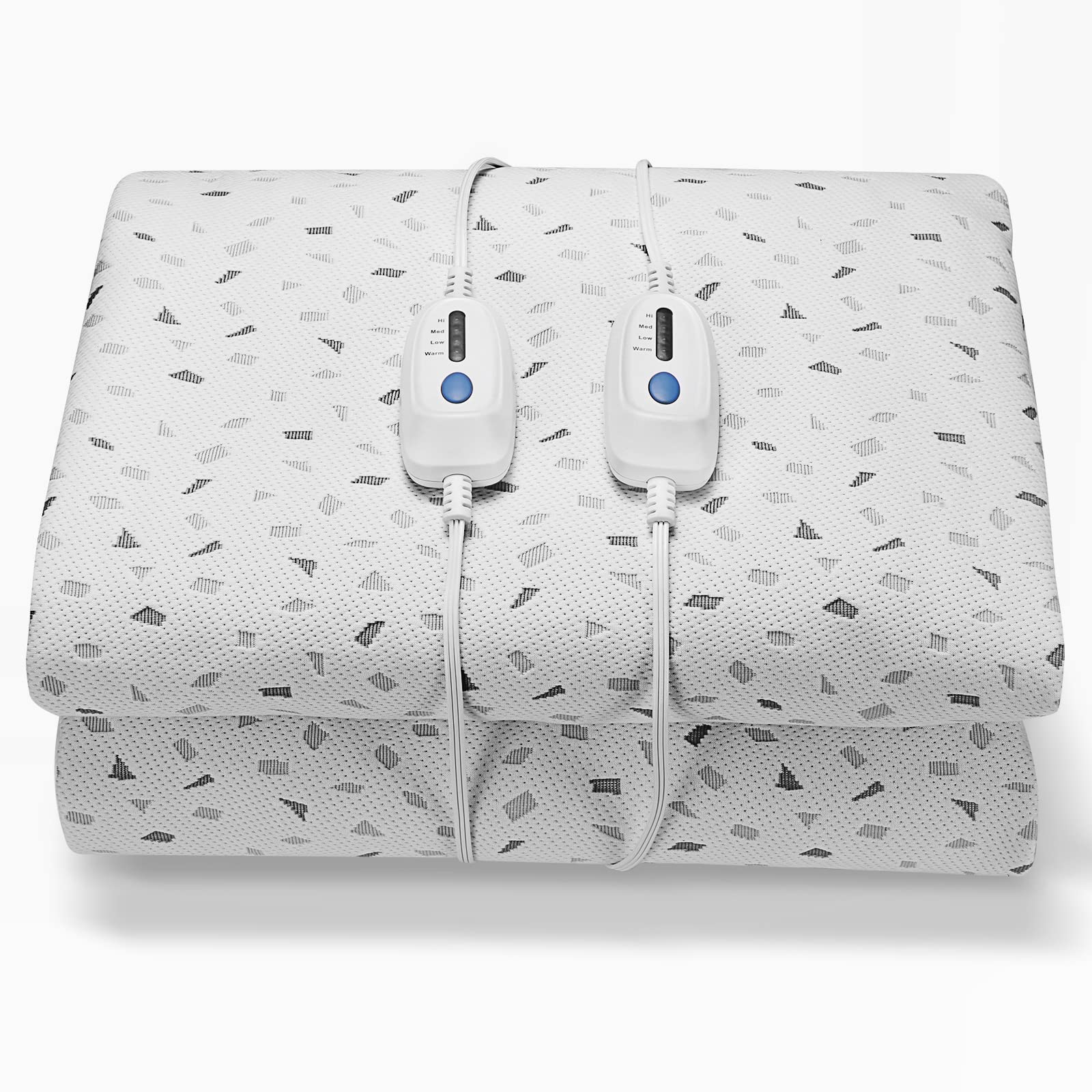 Load image into Gallery viewer, Heating Mattress Pad King Size Underblanket 78''*80'' with 4 Heating Levels, 10H Auto-off, Dual Controllers, 15" Deep Pocket, Machine Washable